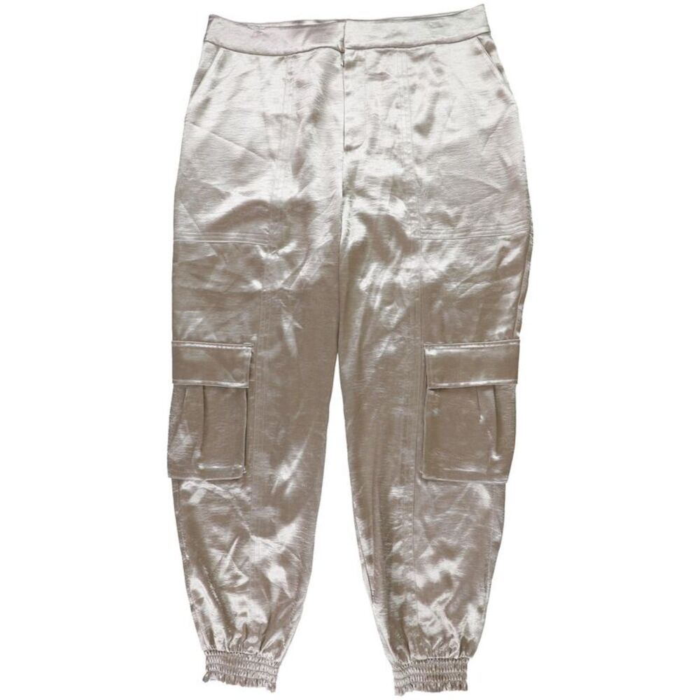 GUESS Womens Eco Soundwave Satin Straight Leg Jogger Cargo Casual Pants, , XS...